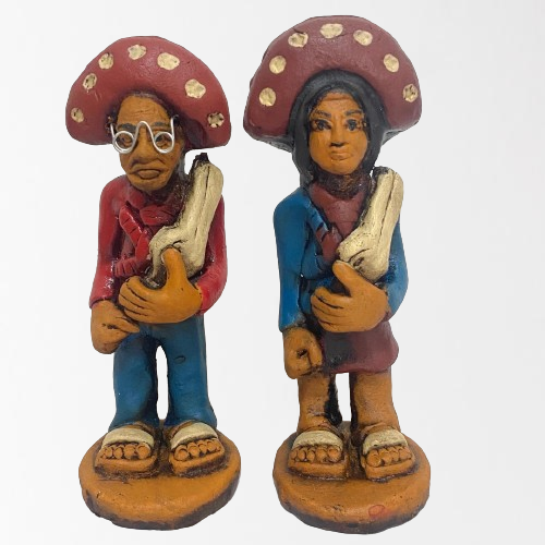 Lampião e Maria Bonita Mini-Casal 10 cm Lembrancinha Produtos do Sertão Artesanato Nordestino