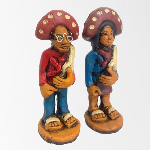 Lampião e Maria Bonita Mini-Casal 10 cm Lembrancinha Produtos do Sertão Artesanato Nordestino