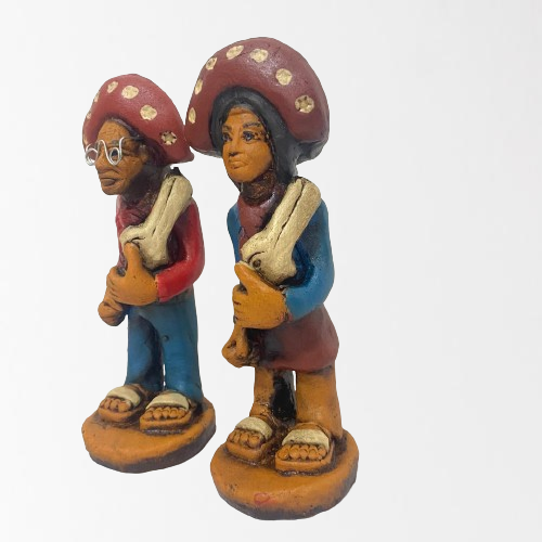 Lampião e Maria Bonita Mini-Casal 10 cm Lembrancinha Produtos do Sertão Artesanato Nordestino