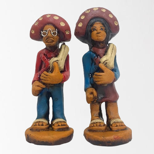 Lampião e Maria Bonita Mini-Casal 10 cm Lembrancinha Produtos do Sertão Artesanato Nordestino