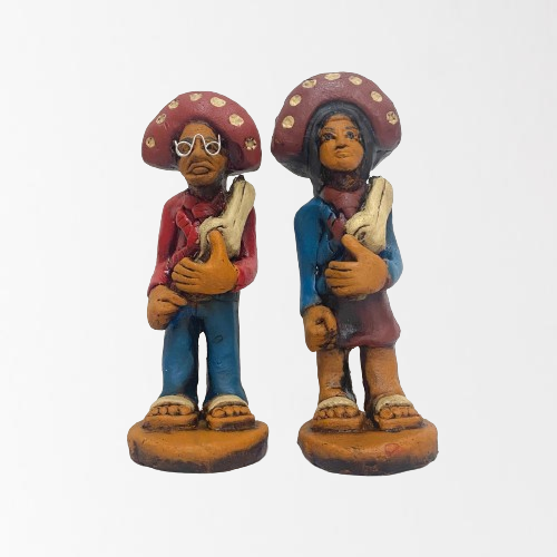 Lampião e Maria Bonita Mini-Casal 10 cm Lembrancinha Produtos do Sertão Artesanato Nordestino