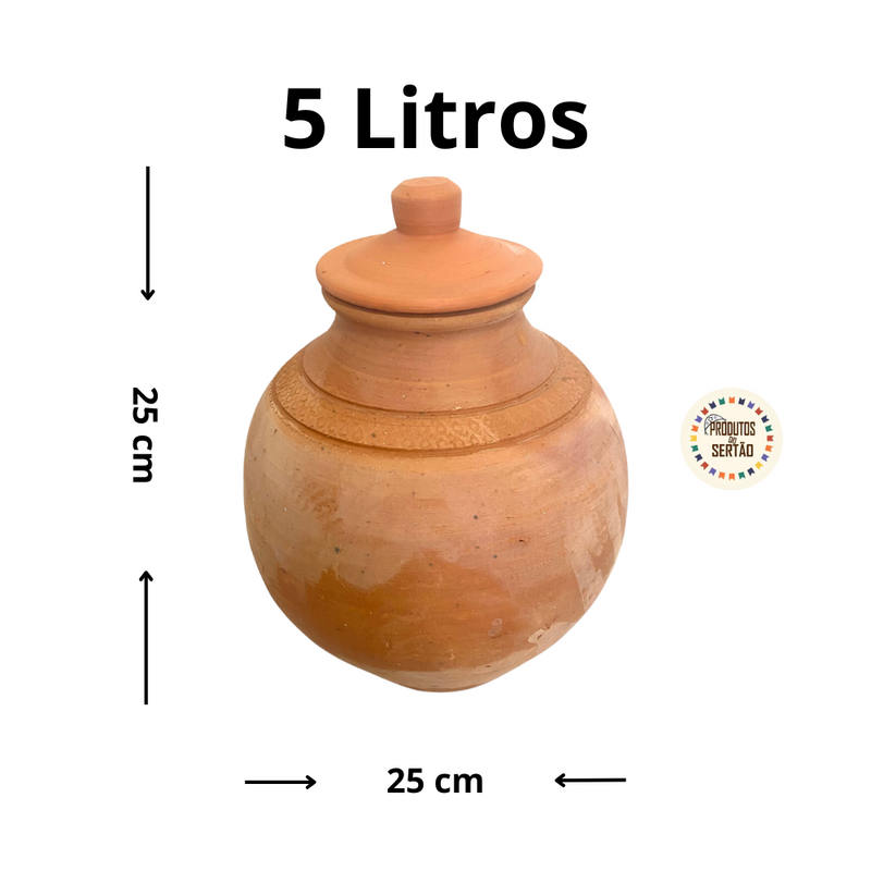 Pote de Barro para Água 5 LITROS Artesanato Nordestino Produtos do Sertão